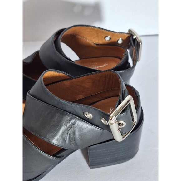 Jeffery Campbell x Free People Mary Jane Sandals Sz 6 Peep Toe Block Heel Black - Picture 4 of 10